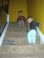 Alex and Hannah play with the Slinky