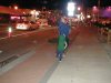 Alex and Grandma Kathy dancing in the street