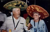 Bob and Rita Corbet and a parrot