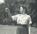 Rita Klinker with a snake