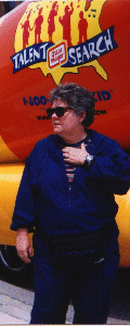 Grandma Ward in front of the Oscar Mayer Wienermobile